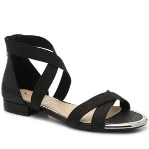 Jessica Simpson Aimlee Black Crisscross Ankle-Strap Sandals